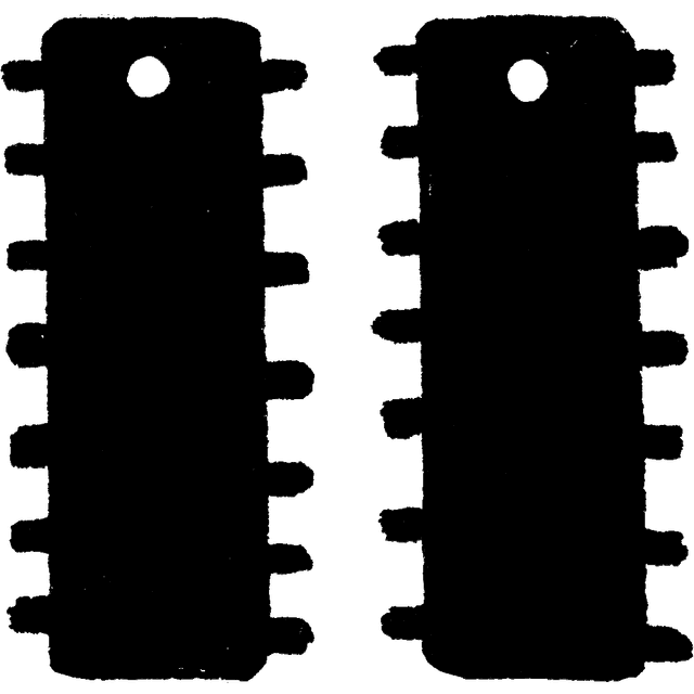 A drawing of 2 IC components